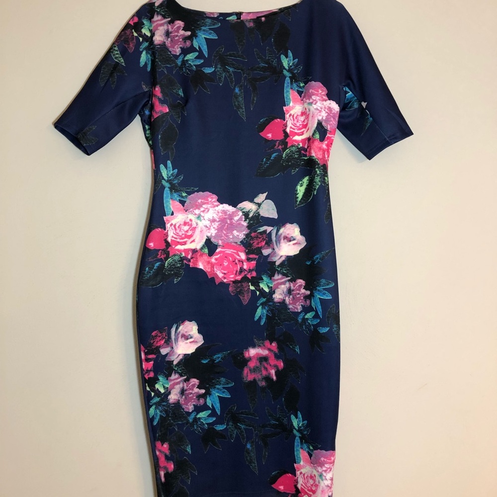 Navy Floral Dress
